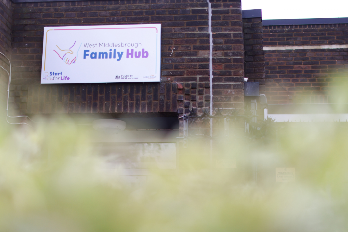 West Middlesbrough Family Hub sign